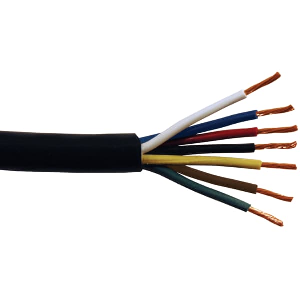 Trailer Cable, Trailer, 14, 12, 10 AWG, 7 C, PVC, Stranded, 60V